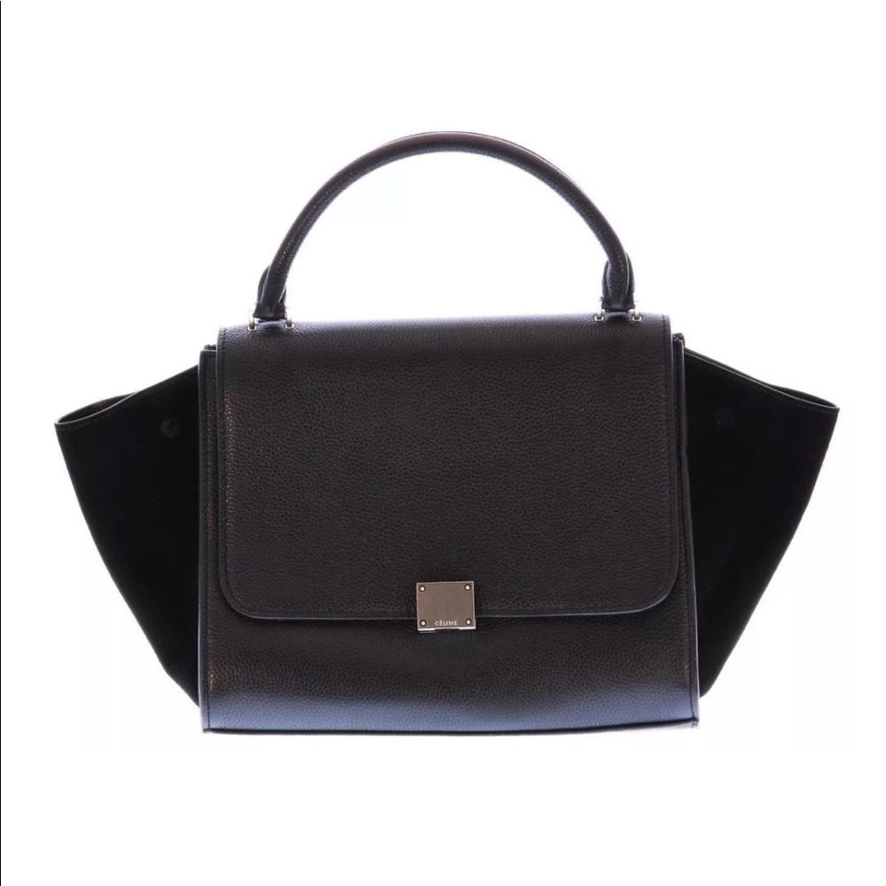Celine Black trapeze tote